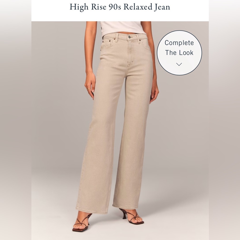 Abercrombie 90s Ultra High Rise Jeans in Oat
